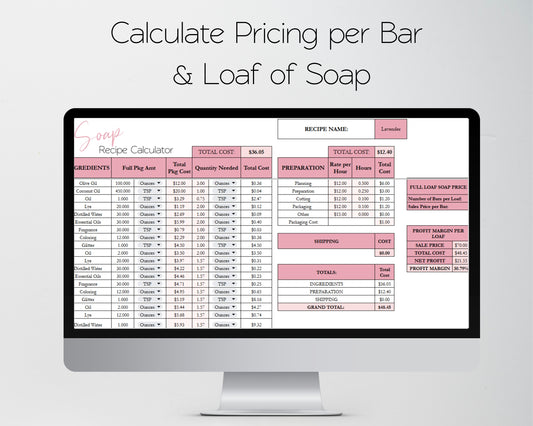 Soap Making Business Template Bundle Google Sheet and Excel Spreadsheet