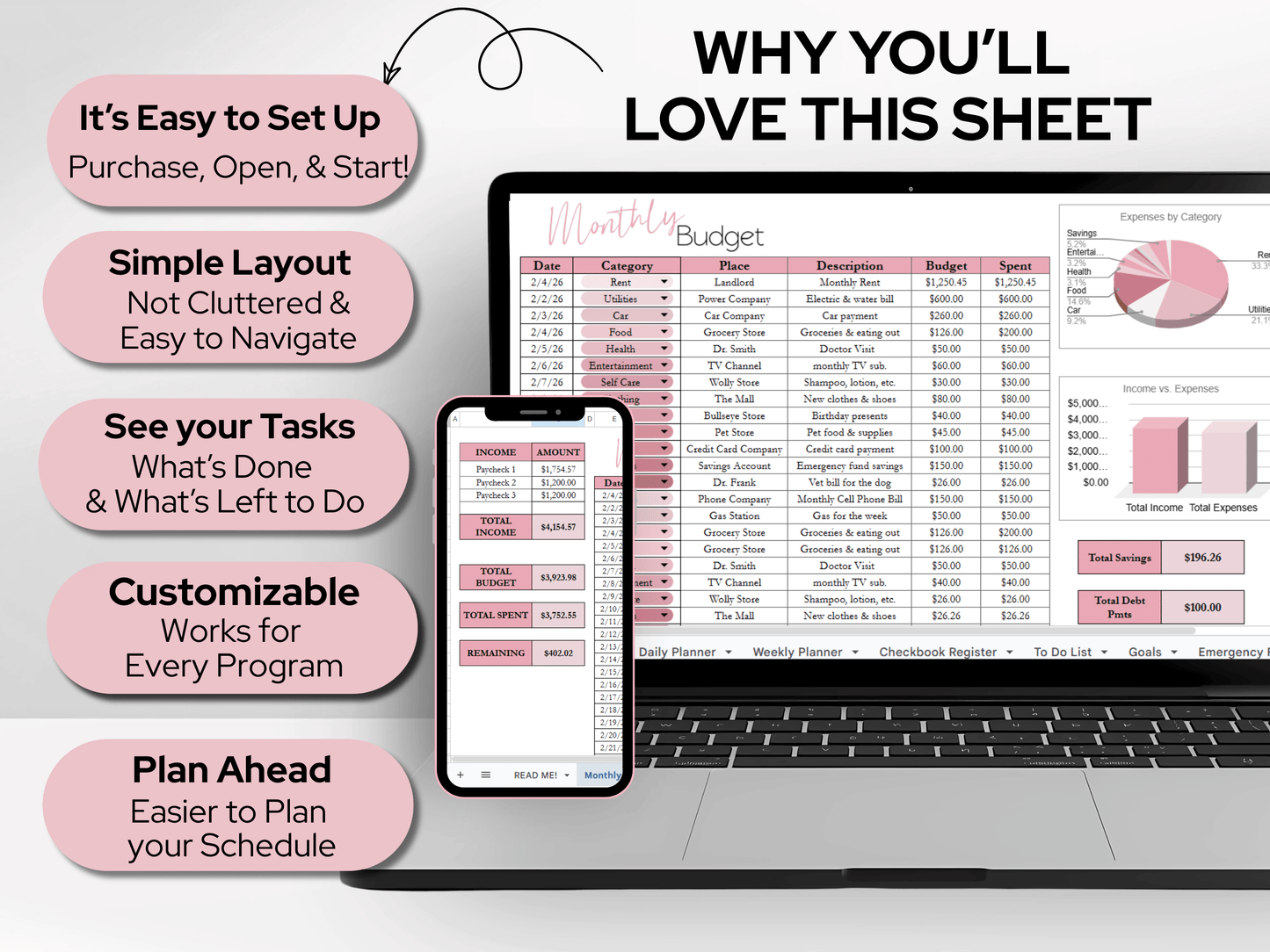 Ultimate Life Planner Template Google Sheets and Excel Spreadsheet