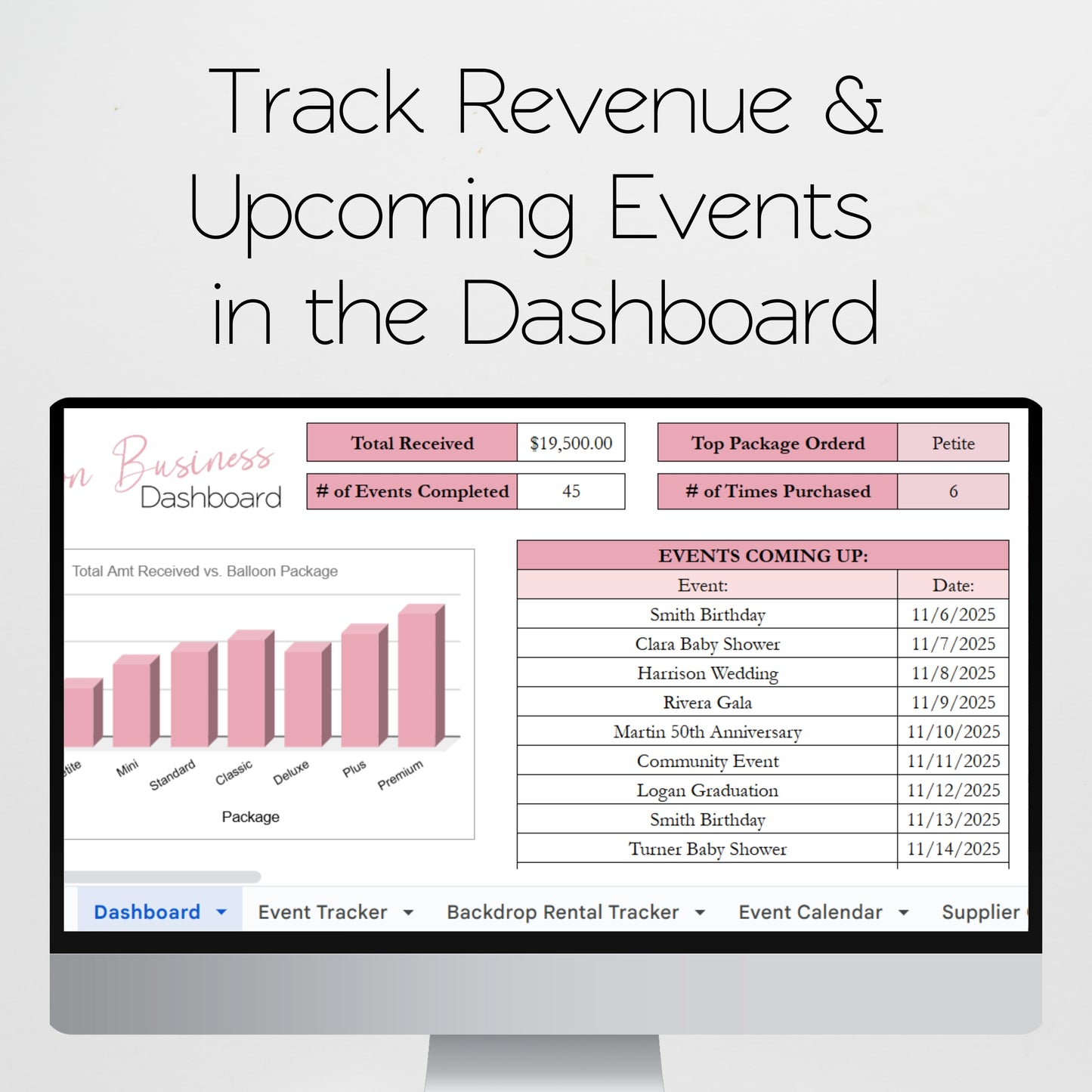 Balloon Business Template Bundle Google Sheet and Excel Spreadsheet