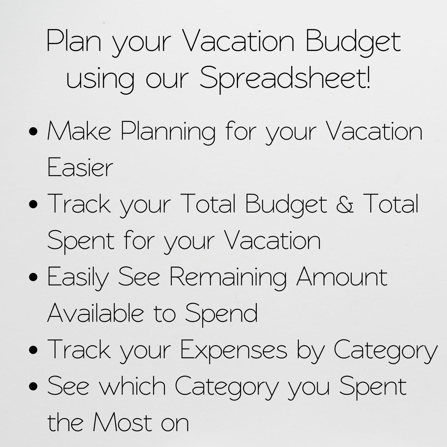 Vacation Budget Template Google Sheets and Excel Spreadsheet