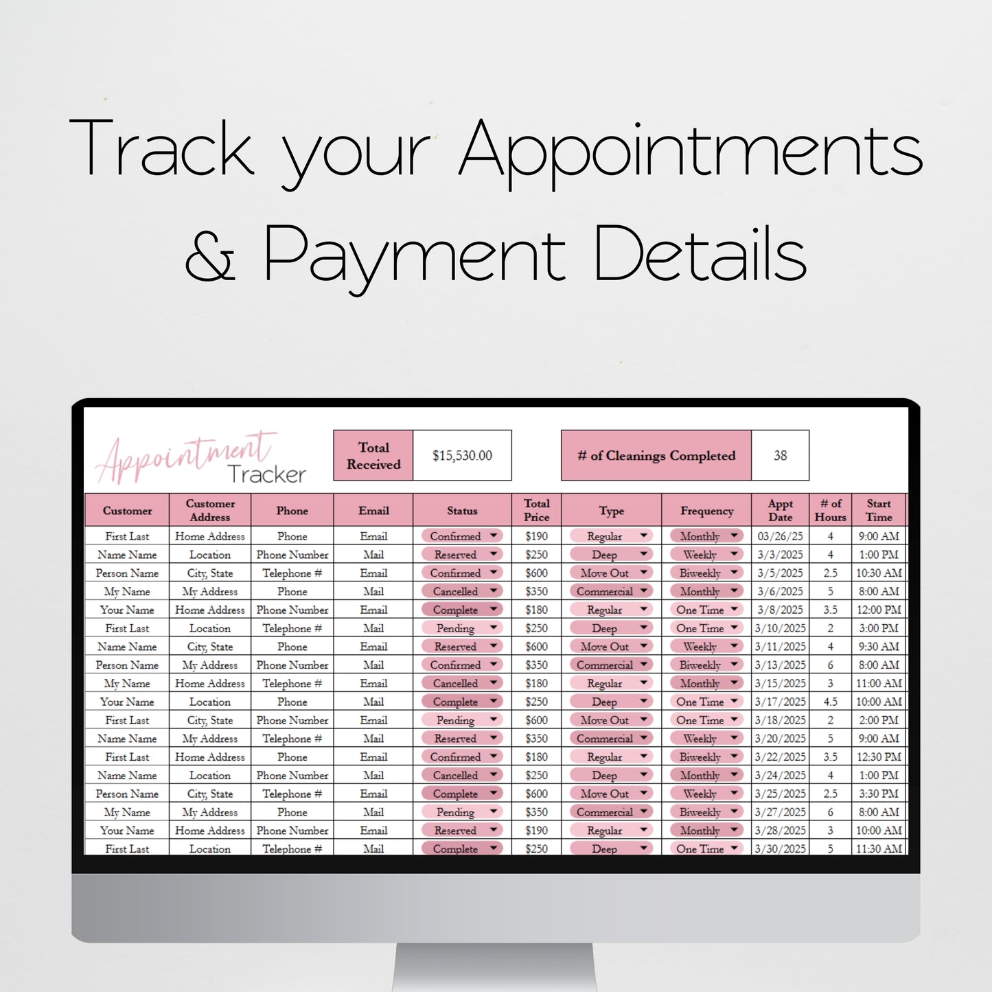 Cleaning Business Planner Template Bundle Google Sheet and Excel Spreadsheet