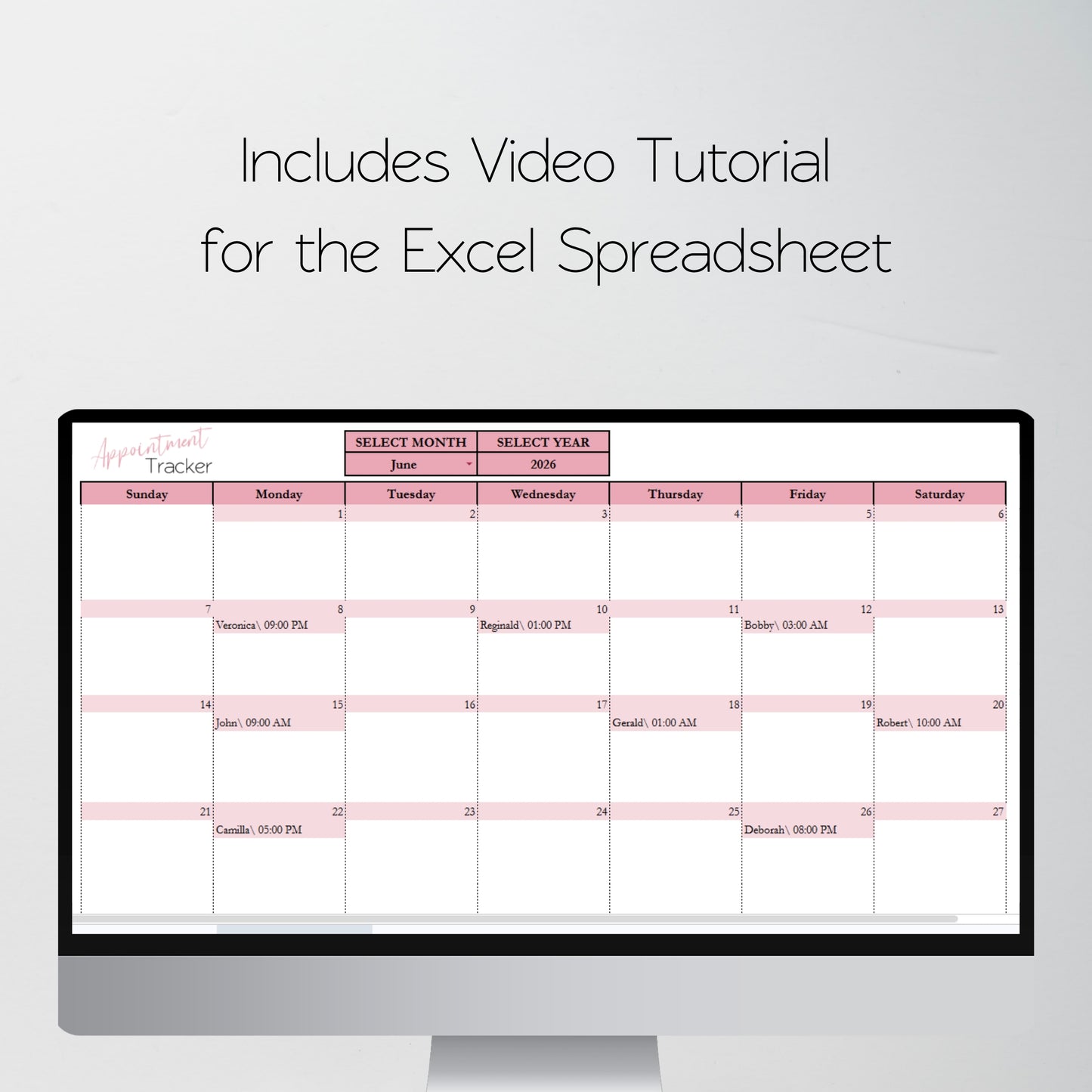 Pet Business Appointment Tracker Google Sheet and Excel Spreadsheet