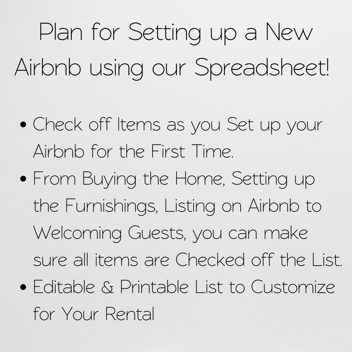 Airbnb Setup Checklist Template Google Sheets Excel Spreadsheet