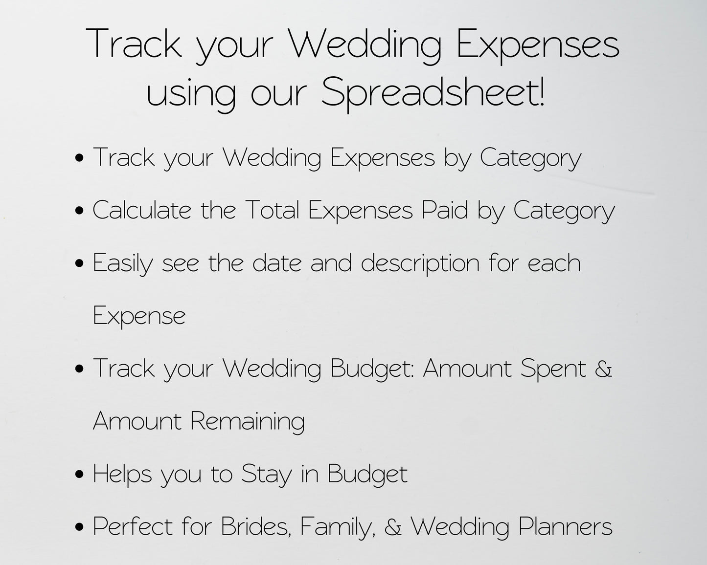 Wedding Expense Tracker Google Sheets and Excel Spreadsheet Template -  Budget Planner for Brides & Wedding Planners