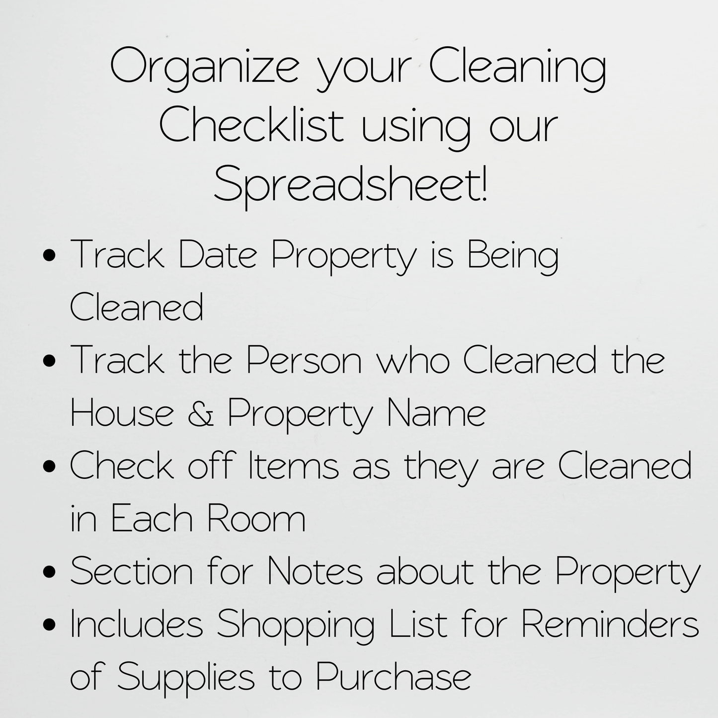 Airbnb Cleaning Checklist Template Google Sheets Excel Spreadsheet