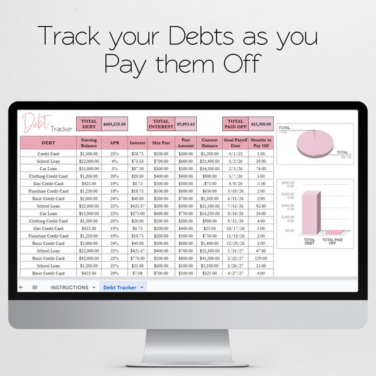 Debt Tracker Google Sheets Template and Excel Spreadsheet