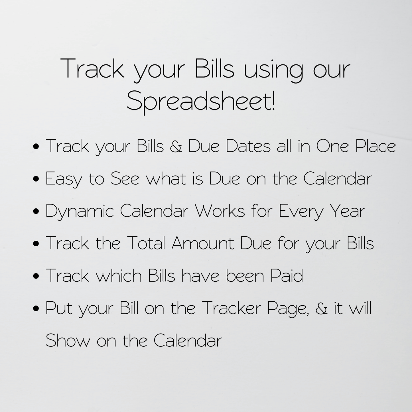 Bill Calendar Excel and Google Sheets Spreadsheet Template | Automated Monthly Bill & Due Date Tracker