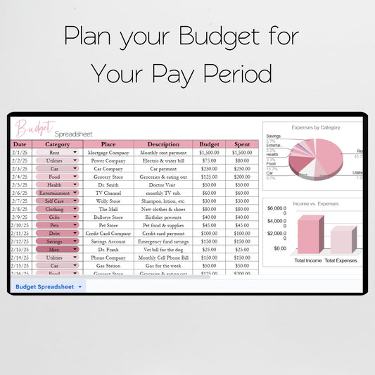 Budget Spreadsheet Template Google Sheets and Excel
