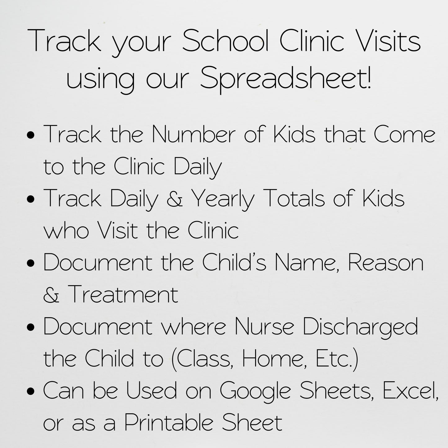 School Nurse Log Template Google Sheets and Excel Spreadsheet