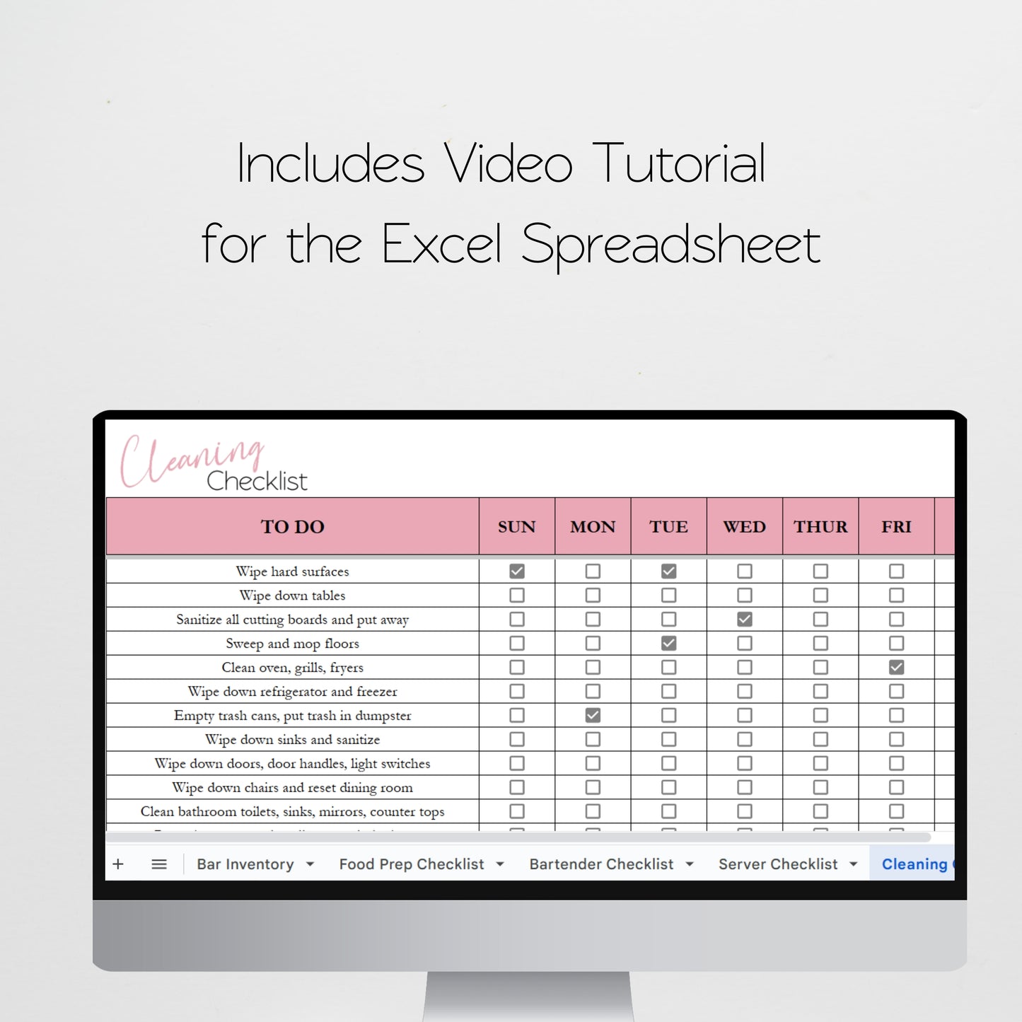 Restaurant Checklist Template Bundle Google Sheets