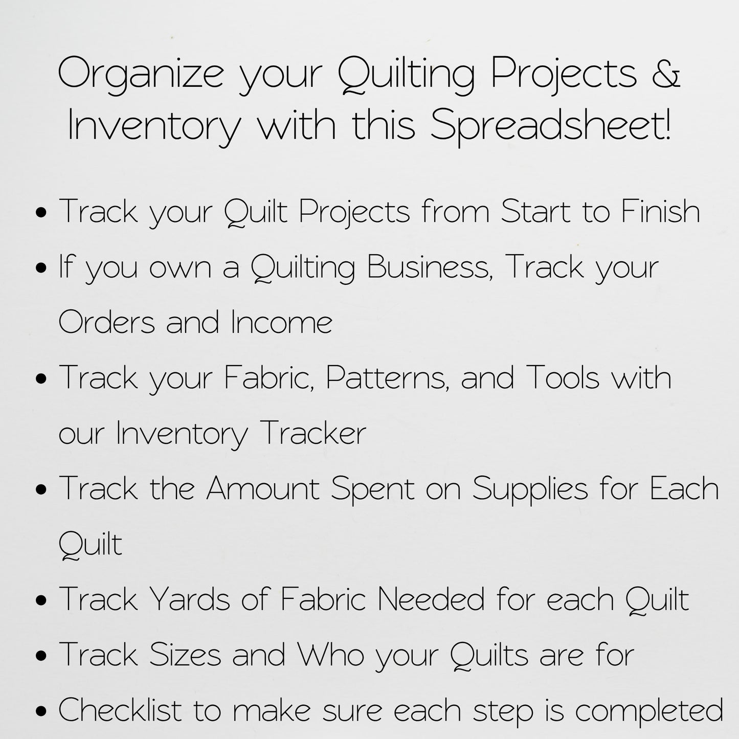 Quilt Planner Template Google Sheet and Excel Spreadsheet