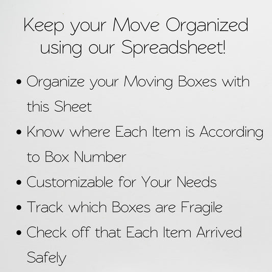 Moving Box Inventory Google Sheet and Excel Spreadsheet