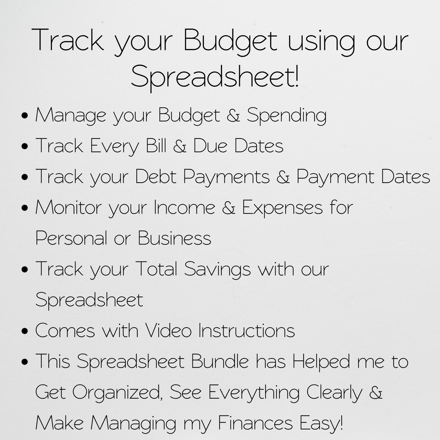 Simple Budget Template Google Sheets and Excel Spreadsheet Bundle with Budgeting Planner, Expense Tracker, Debt Tracker, Savings Tracker