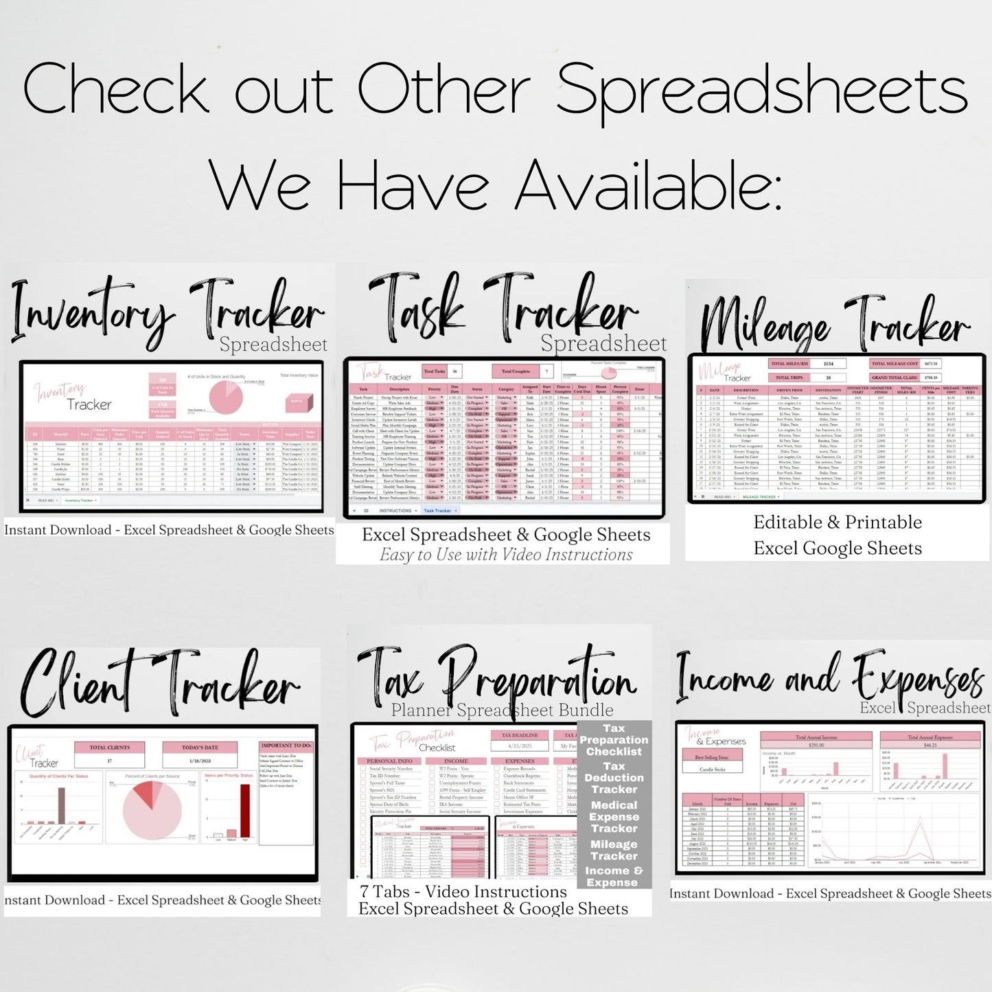 Florist Bookkeeping Template Google Sheets and Excel Spreadsheet - Income and Expense Tracker for Floral Business