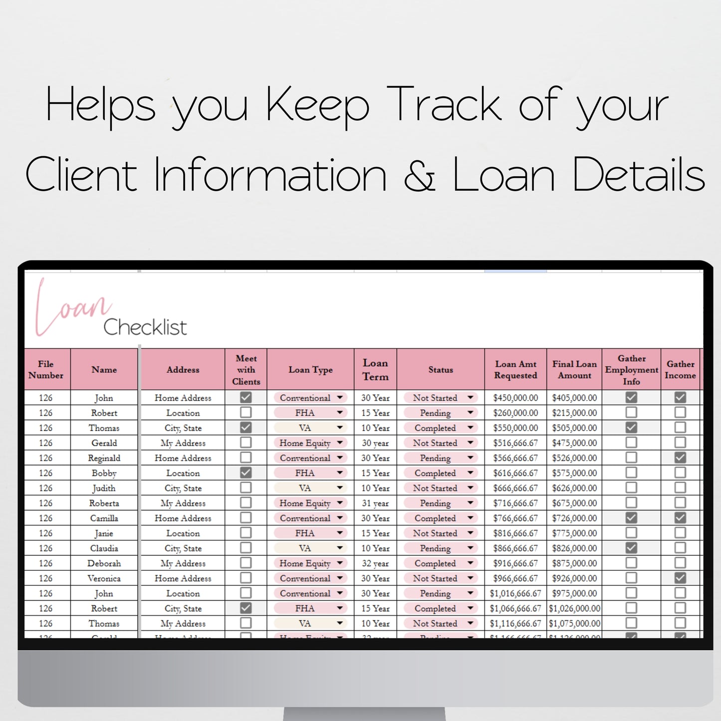 Mortgage Broker Template Spreadsheet Bundle Google Sheet and Excel Spreadsheet