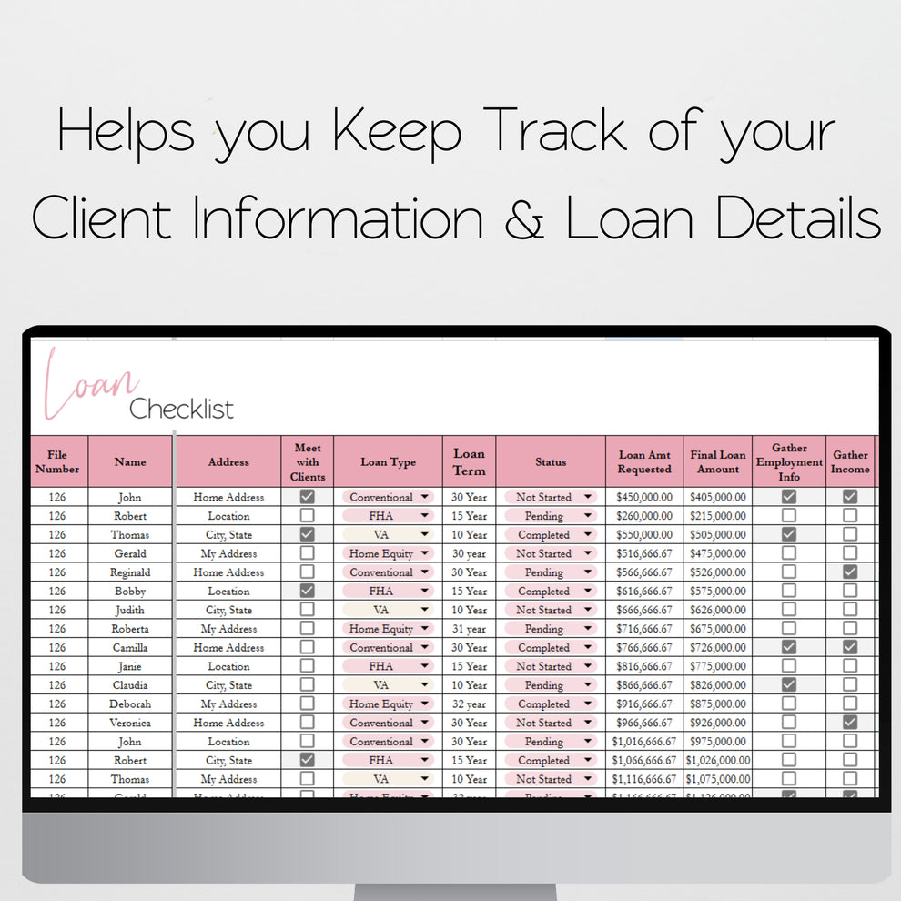 Mortgage Broker Template Spreadsheet Bundle Google Sheet and Excel Spr ...