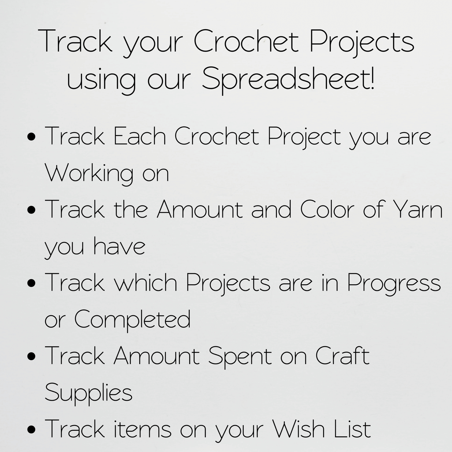 Crochet Planner Template Google Sheet and Excel Spreadsheet