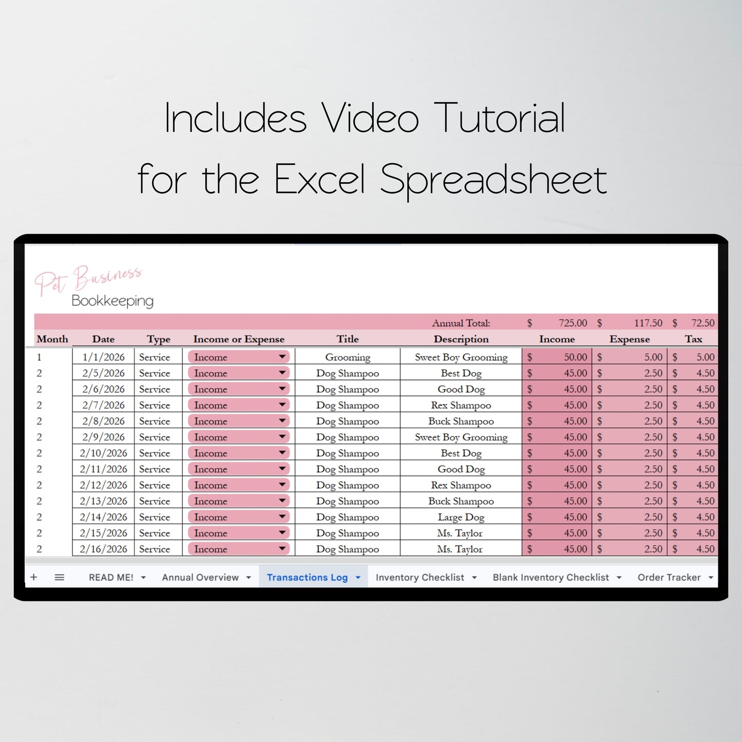 Pet Business Planner Bundle Google Sheet and Excel Spreadsheet
