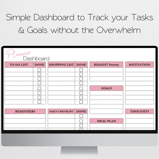 Undated Digital Planner Template Google Sheets and Excel Spreadsheet