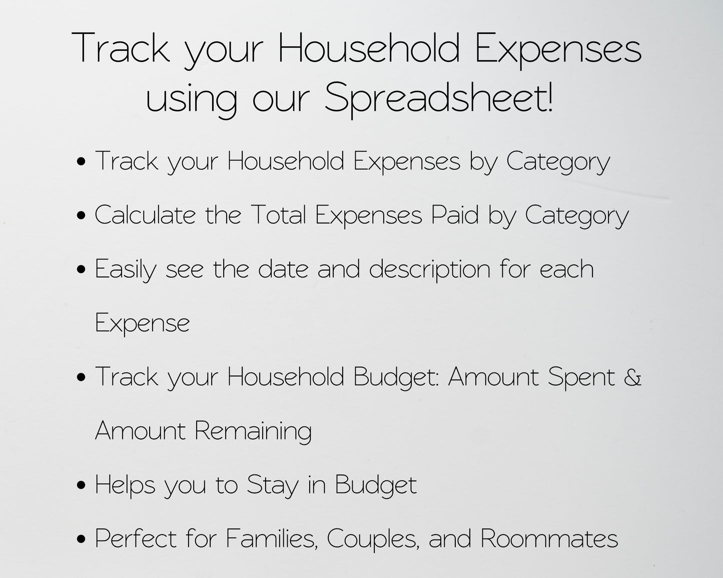 Household Expense Tracker Google Sheets and Excel Spreadsheet Template - Family, Couples Spending Tracker and Budget for Home Expenses