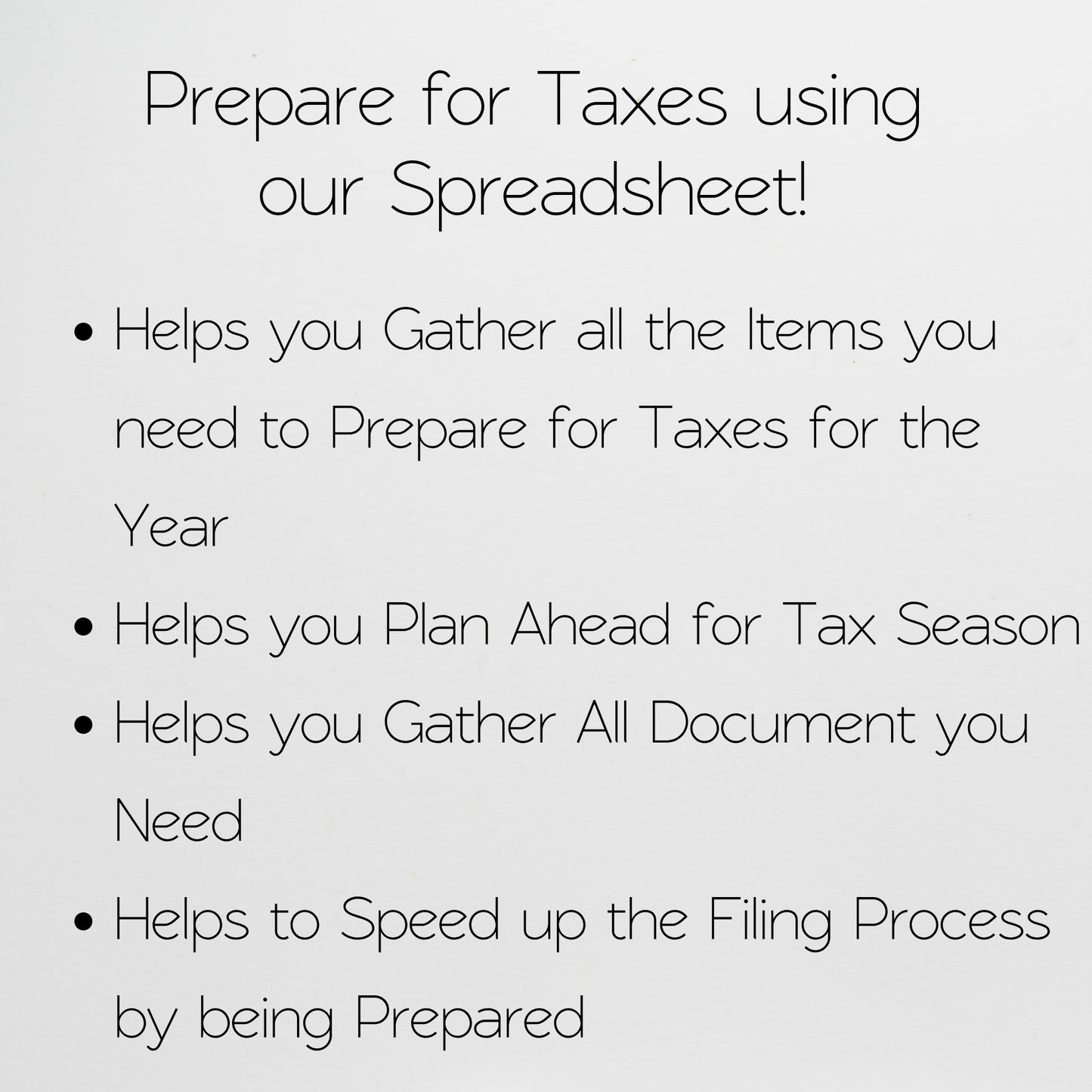 Tax Prep Checklist Google Sheet and Excel Spreadsheet Template