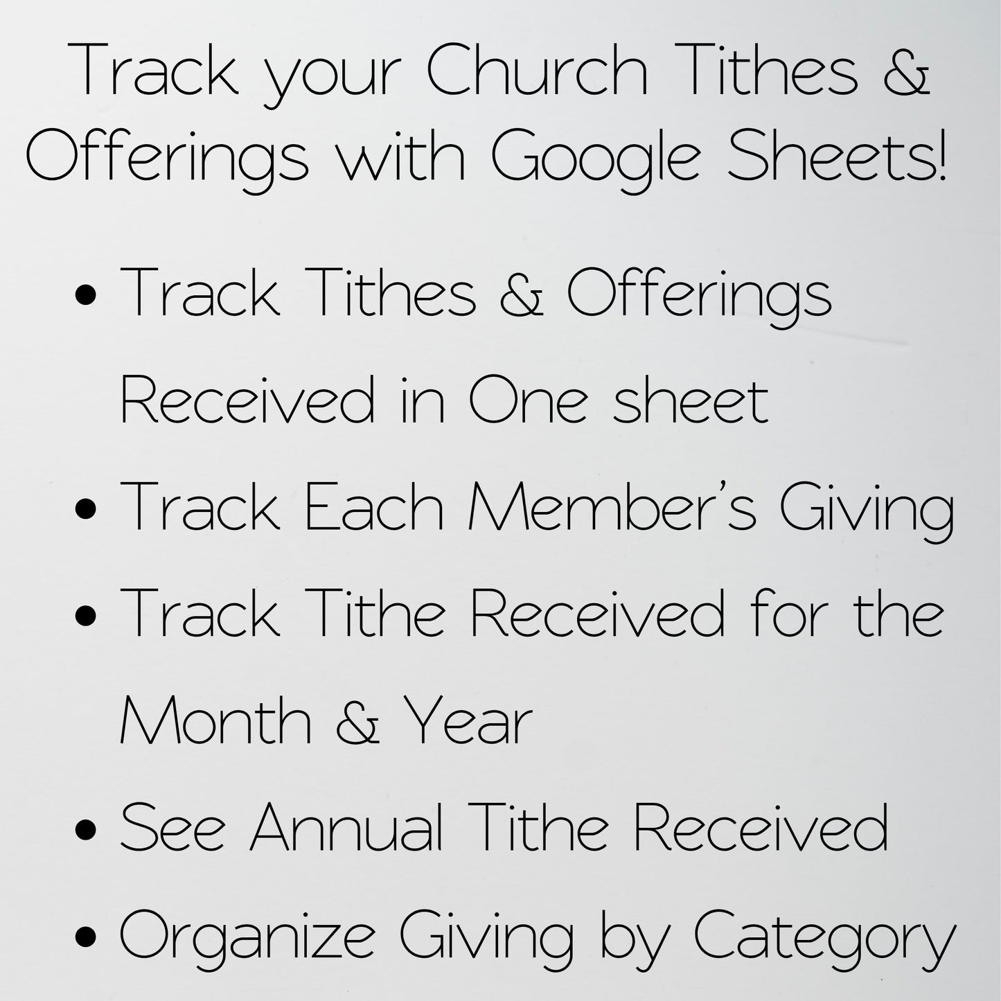 Church Tithing Template Excel Spreadsheet and Google Sheets