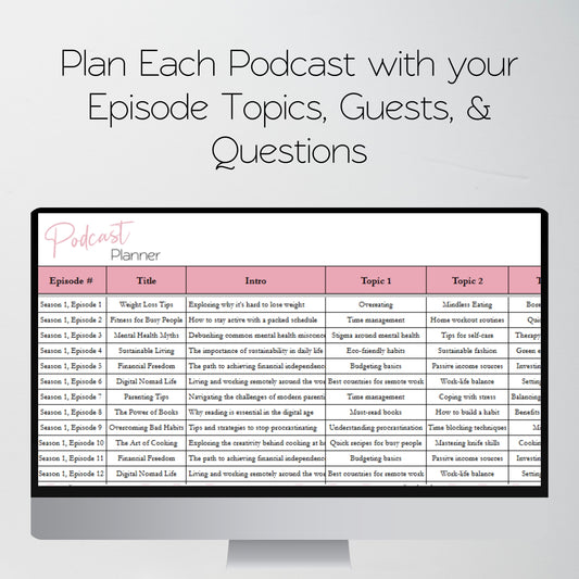 Podcast Planner Template Google Sheets