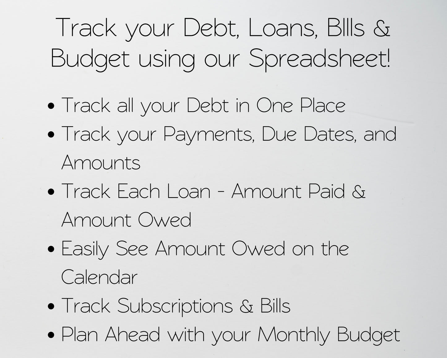 Debt Tracker Bundle Google Sheets and Excel Spreadsheet Template | Bill Tracker, Loan Tracker, Credit Card Tracker, Subscription Tracker & Monthly Budget Template