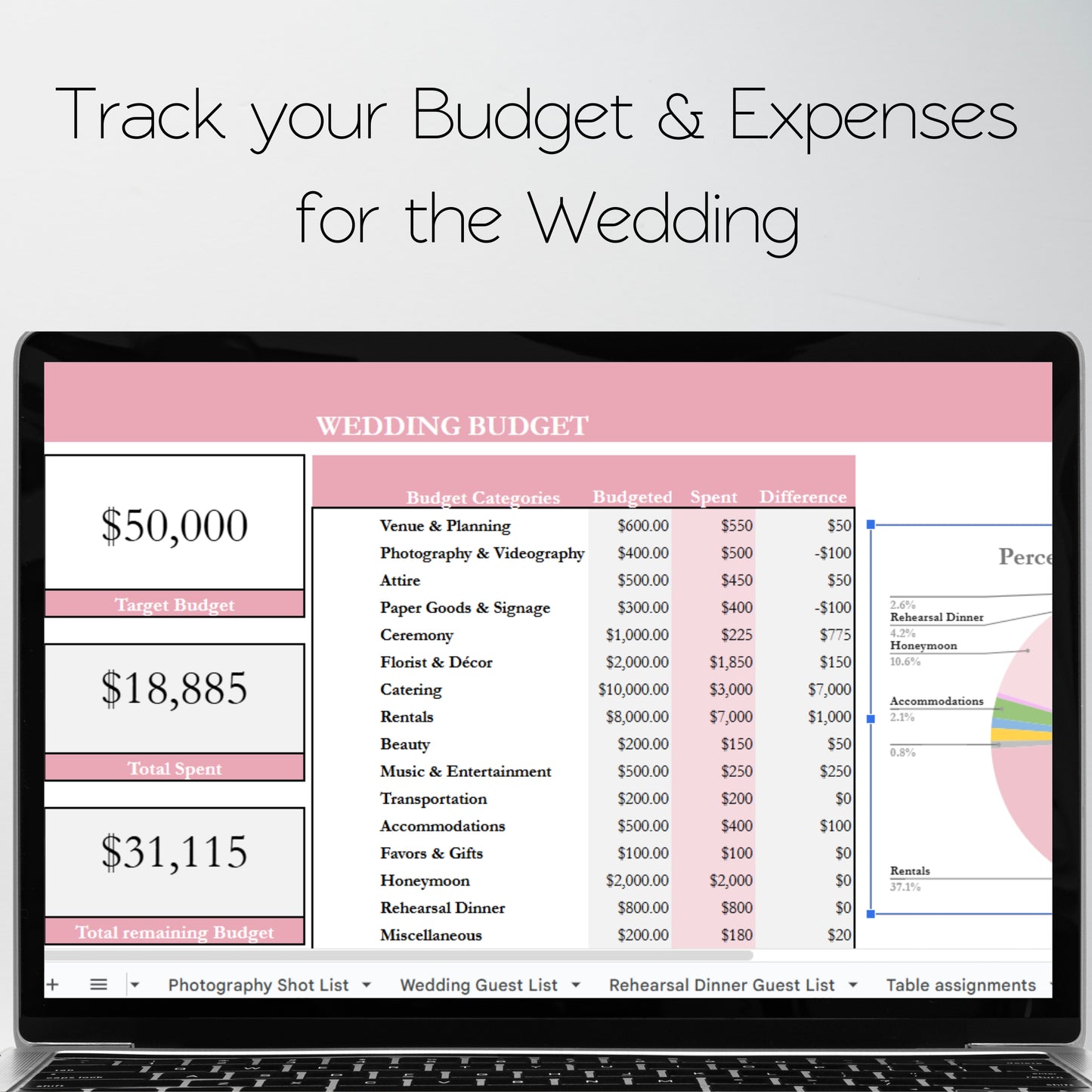 Wedding Planner Template Google Sheets Excel Spreadsheet