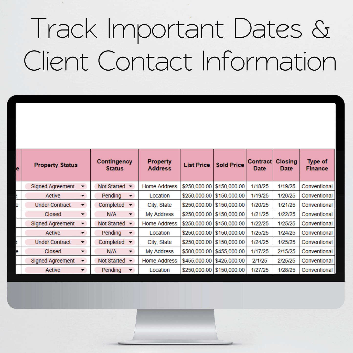 Real Estate Transaction Coordination Checklist Template Google Sheets Excel Spreadsheet