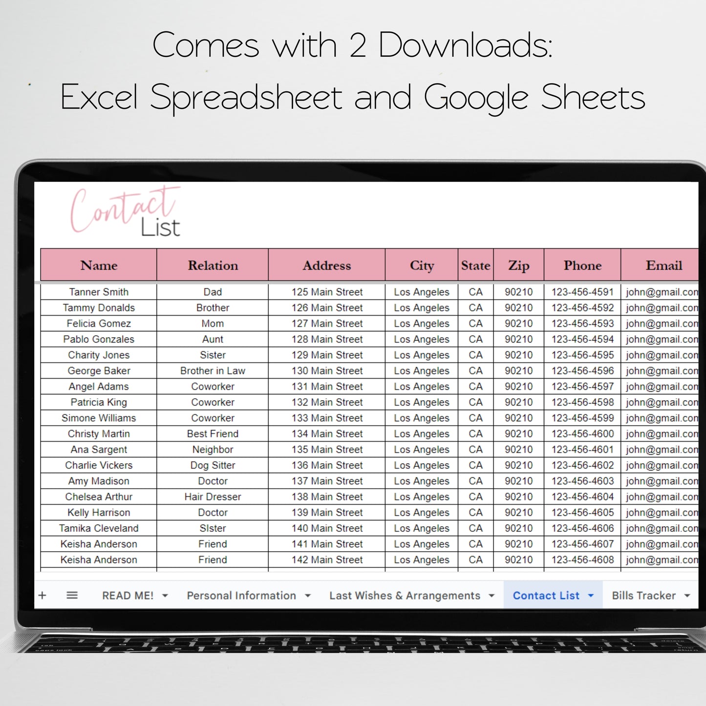 End of Life Planner Google Sheet Template, Death Planner