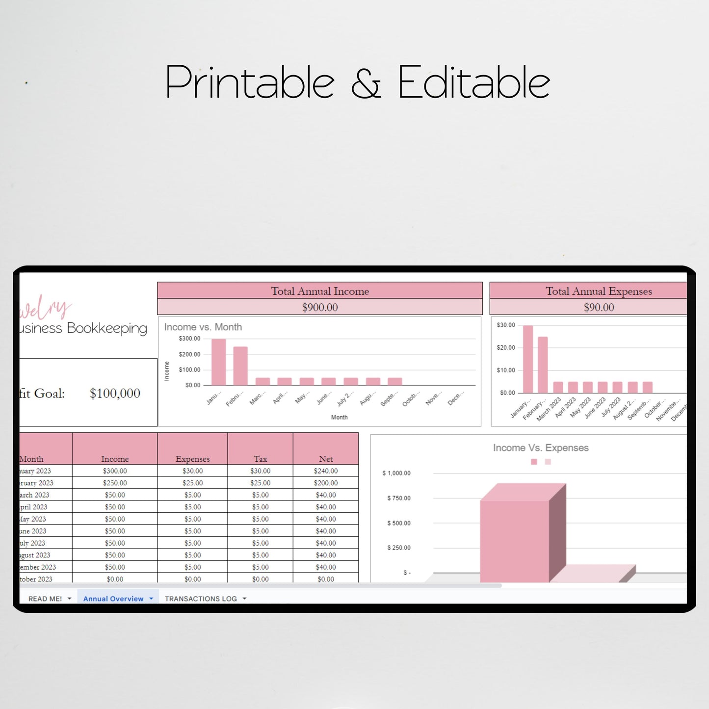 Jewelry Business Bookkeeping Spreadsheet Google Sheets