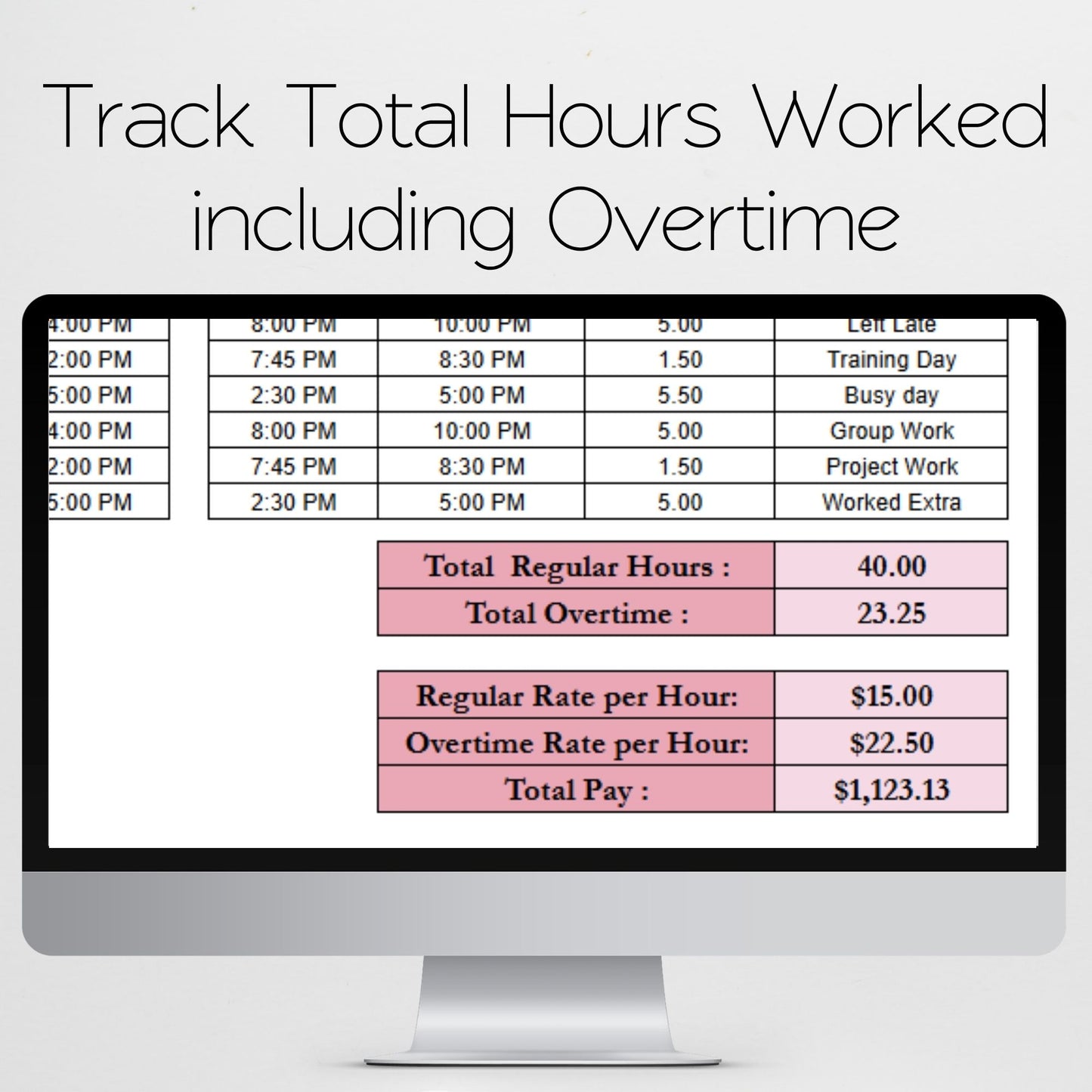 Biweekly Time Sheet Template — Google Sheets & Excel | Editable Time Log, Payroll Tracker & Overtime Calculator