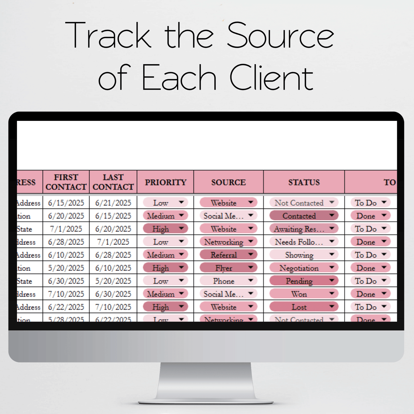 Client Tracker Template Google Sheets Excel Spreadsheet
