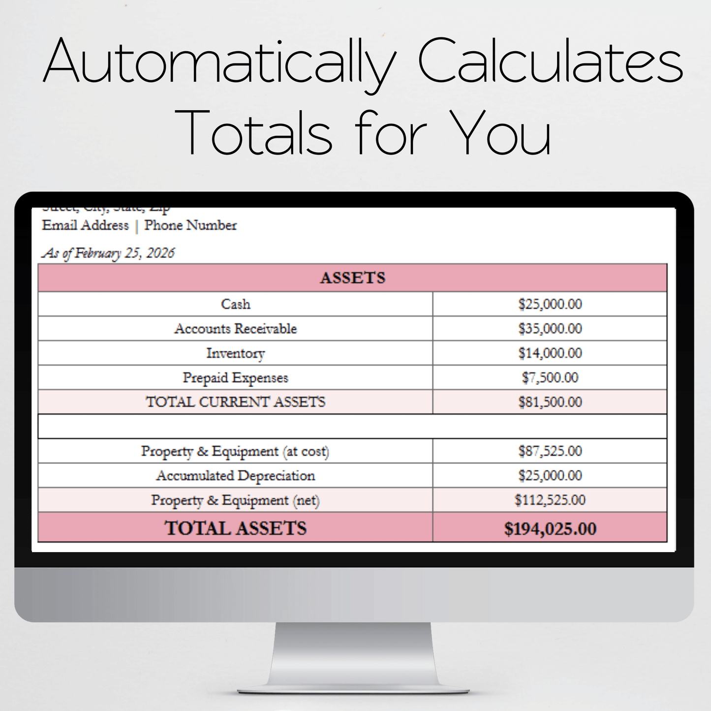 Balance Sheet Template Google Sheet and Excel Spreadsheet - for EA, CPA, Tax Accountant, and Bookkeeper