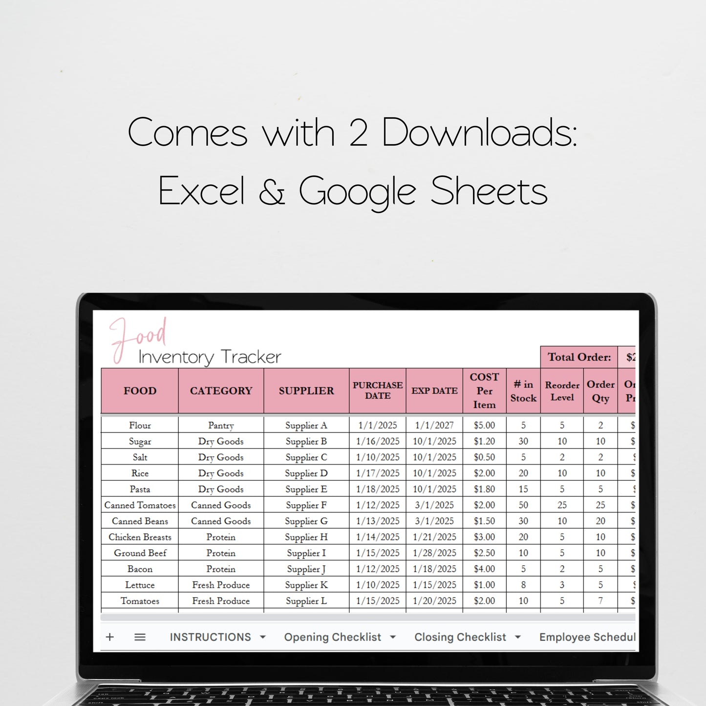 Restaurant Management Templates - Google Sheets & Excel Spreadsheet