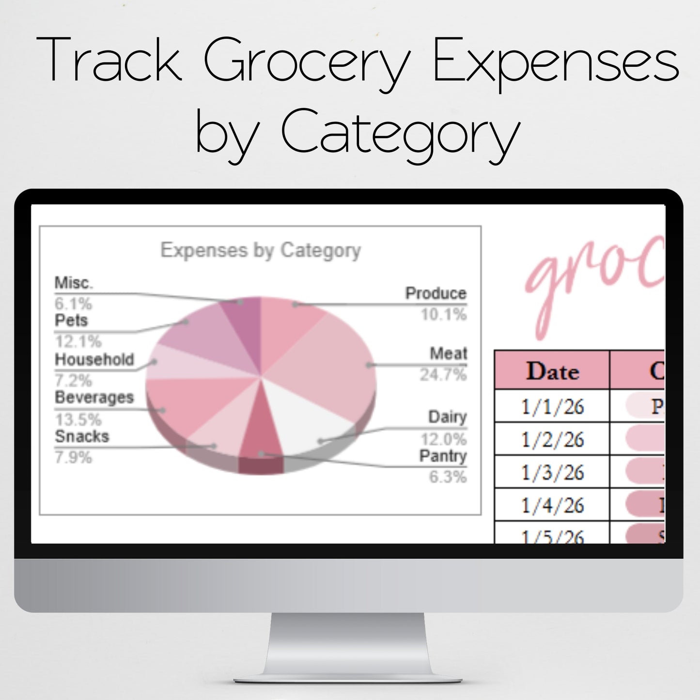 Grocery Budget Template Google Sheets & Excel Spreadsheet