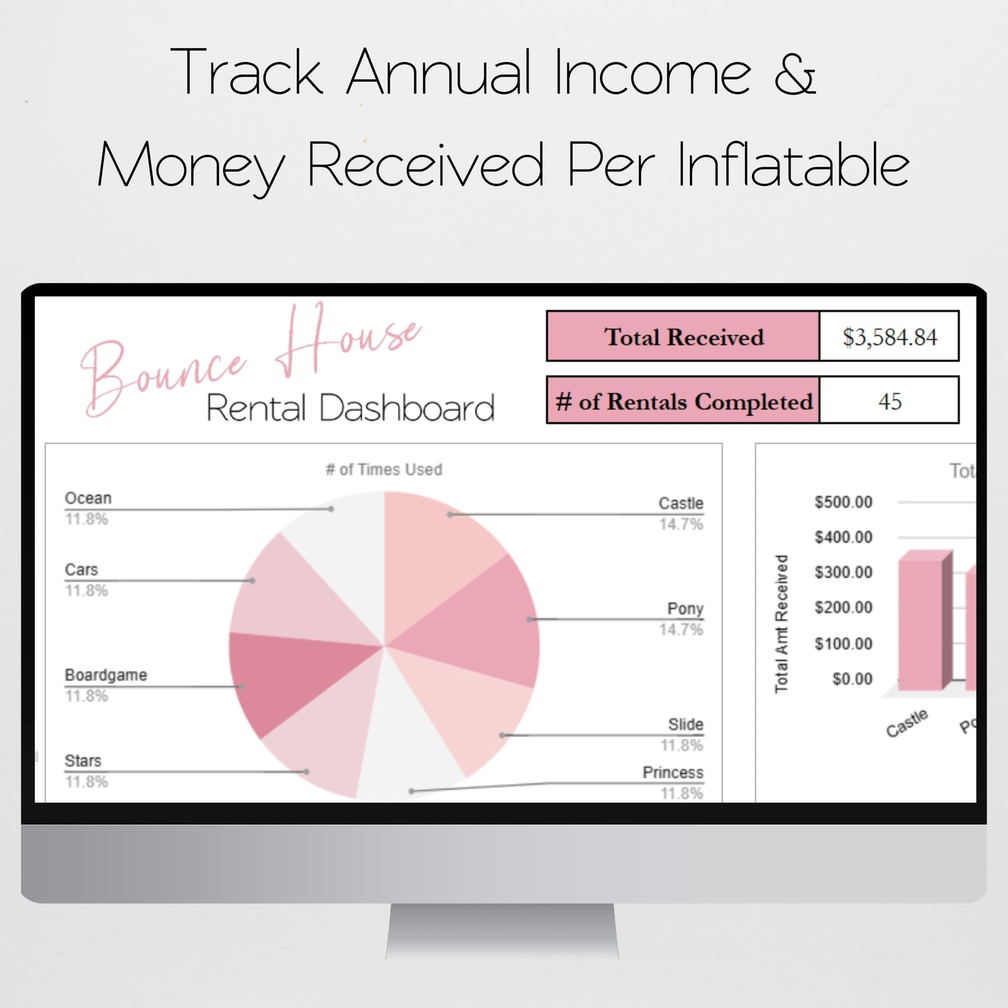 Bounce House Business Planner Template Google Sheet and Excel Spreadsheet