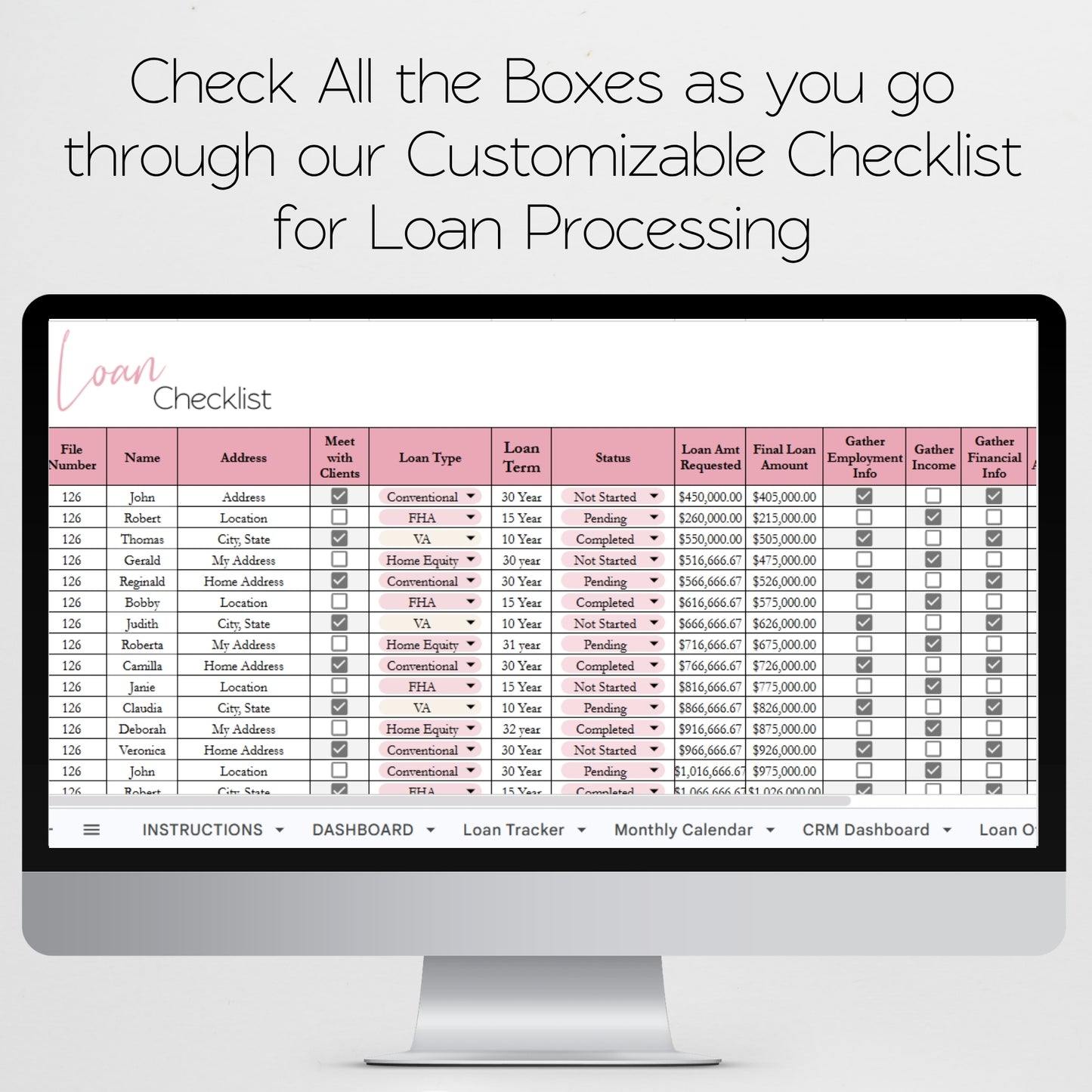 Loan Officer Template Spreadsheet Bundle Google Sheet and Excel Spreadsheet