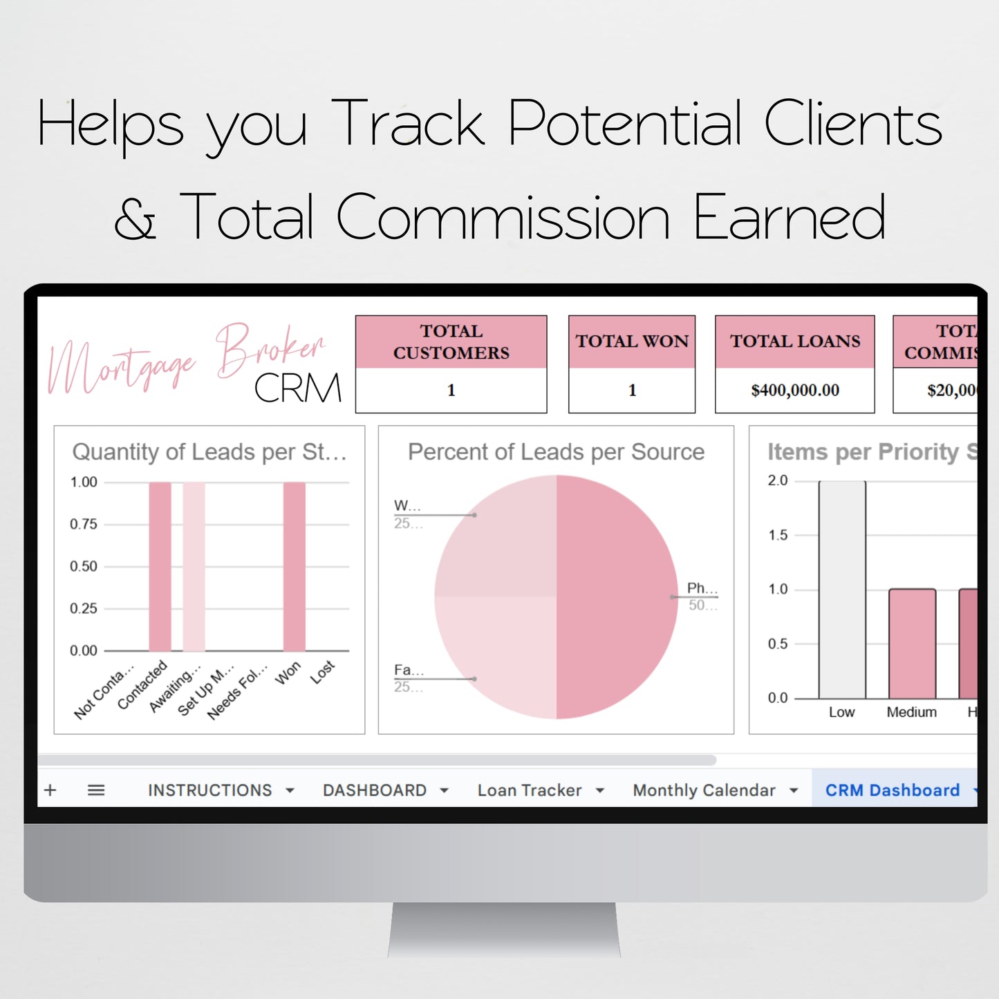Mortgage Broker Template Spreadsheet Bundle Google Sheet and Excel Spreadsheet