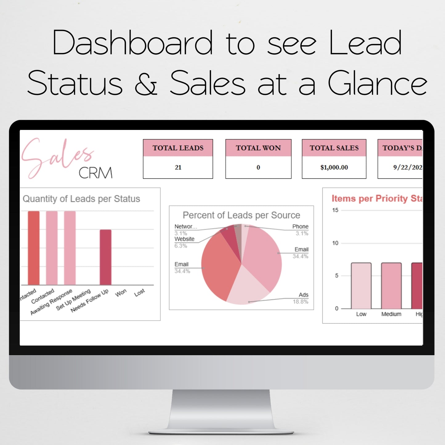 Sales CRM Template Google Sheets Excel Spreadsheet