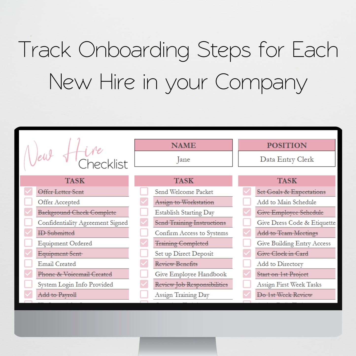 HR Templates for Small Business Google Sheet and Excel Spreadsheet Bundle