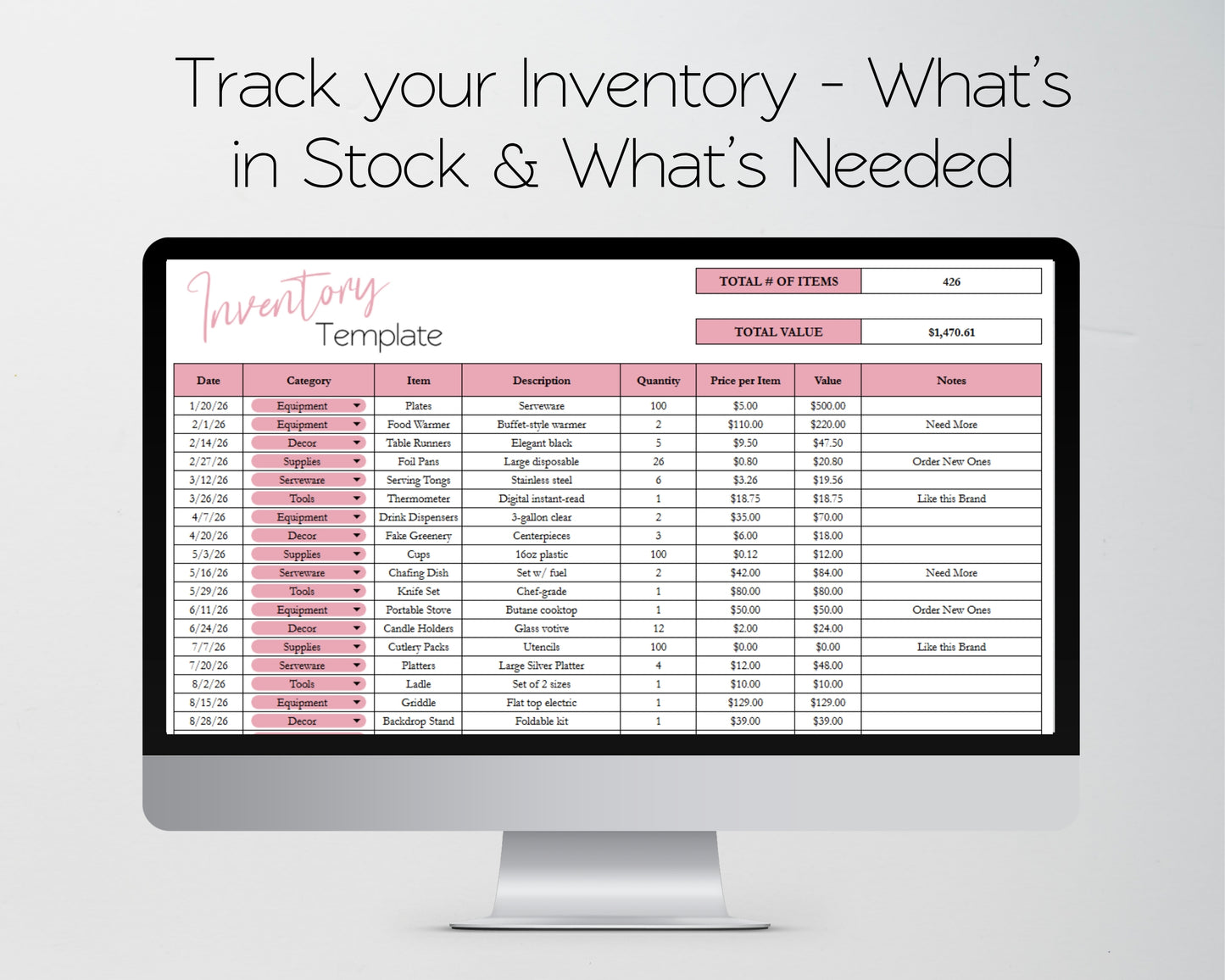 Business Template Bundle  – 22 Google Sheets & Excel Spreadsheet Templates for Bookkeeping, Inventory, CRM, Budget & Small Business Planning