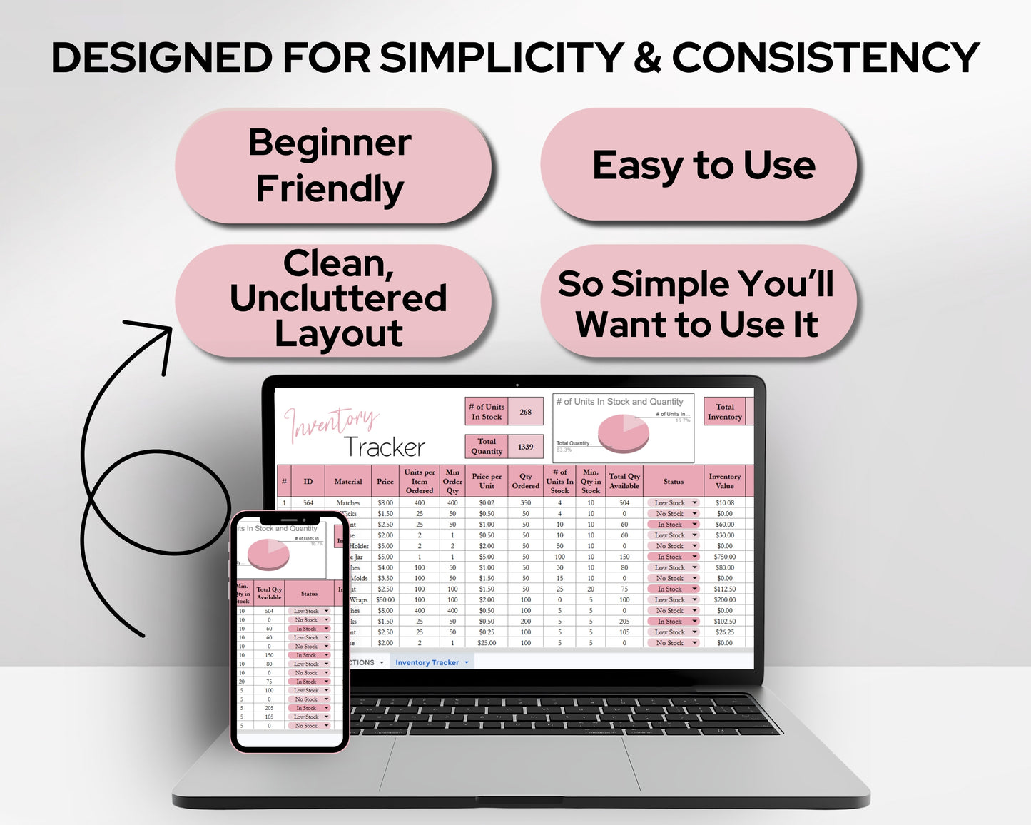 Inventory Tracker Spreadsheet | Inventory Management Template with Stock, Supplier & Purchase Order Tracking for Small Business