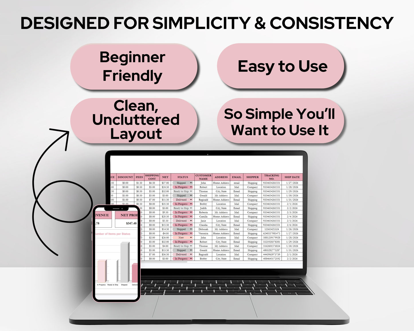Order Tracker Spreadsheet Template | Track Sales, Customers, Shipping & Profit |  Google Sheets & Excel