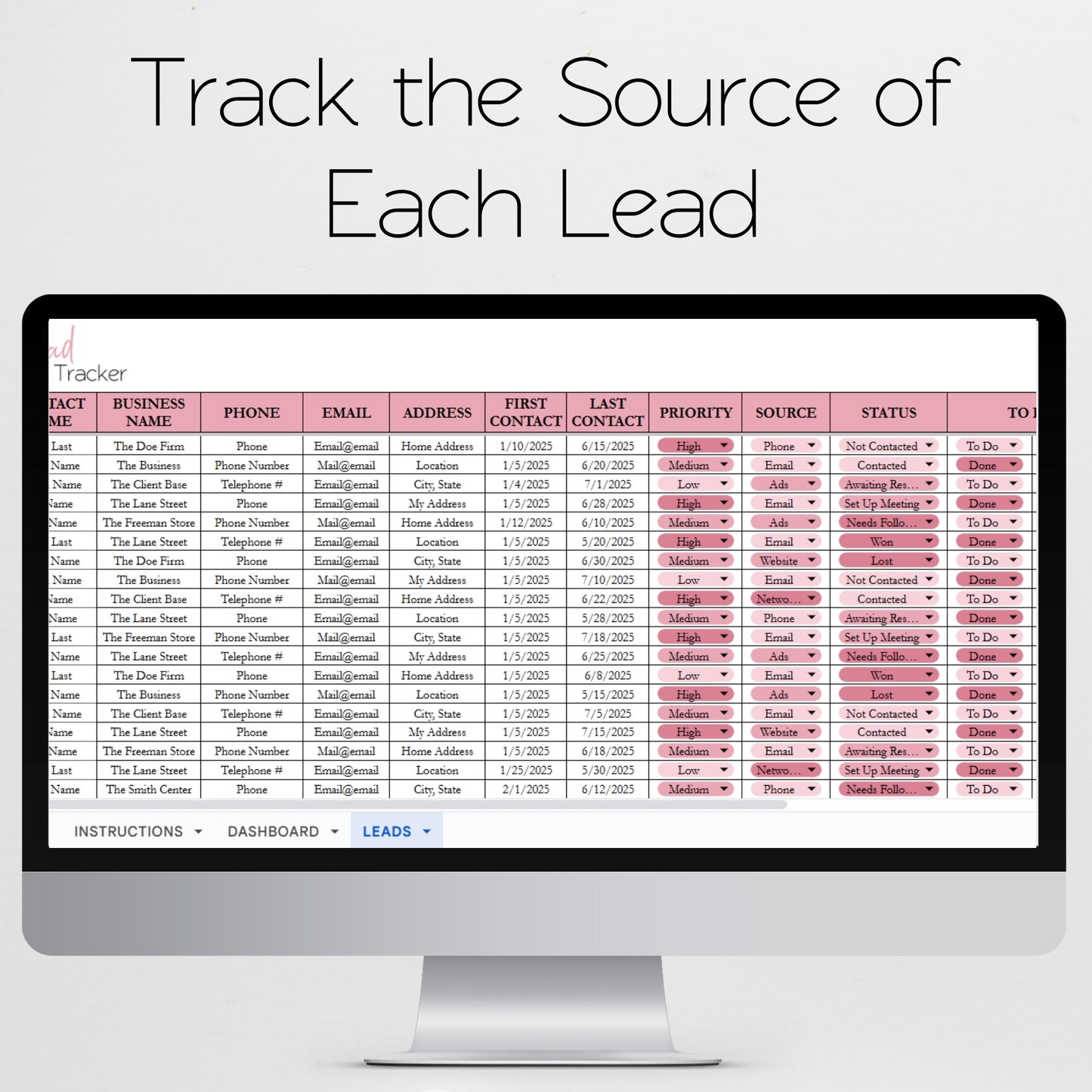 Lead Tracker Template Google Sheets Excel Spreadsheet