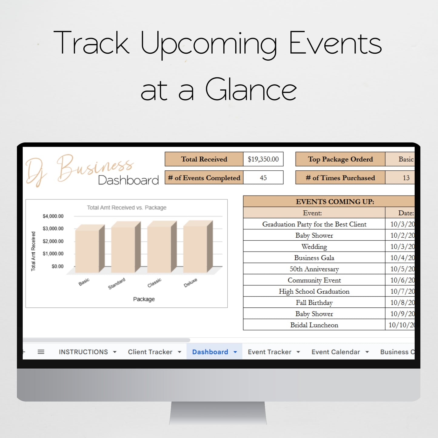 DJ Business Planner Template Bundle Google Sheet and Excel Spreadsheet