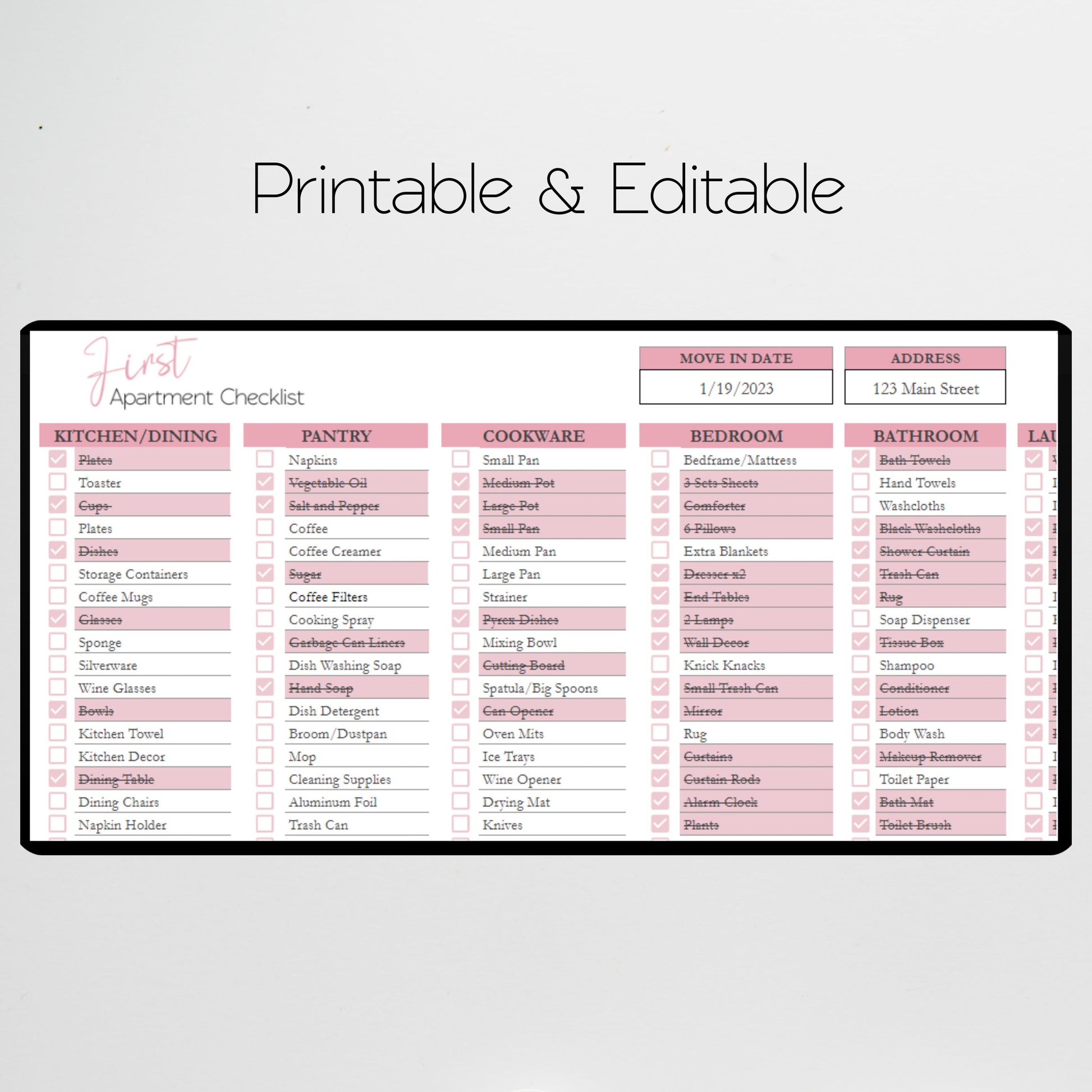 first-apartment-checklist-google-sheets-savvy-and-thriving for Free Printable First Apartment Checklist First Apartment Checklist Google Sheets – Savvy and Thriving for Free Printable First Apartment Checklist