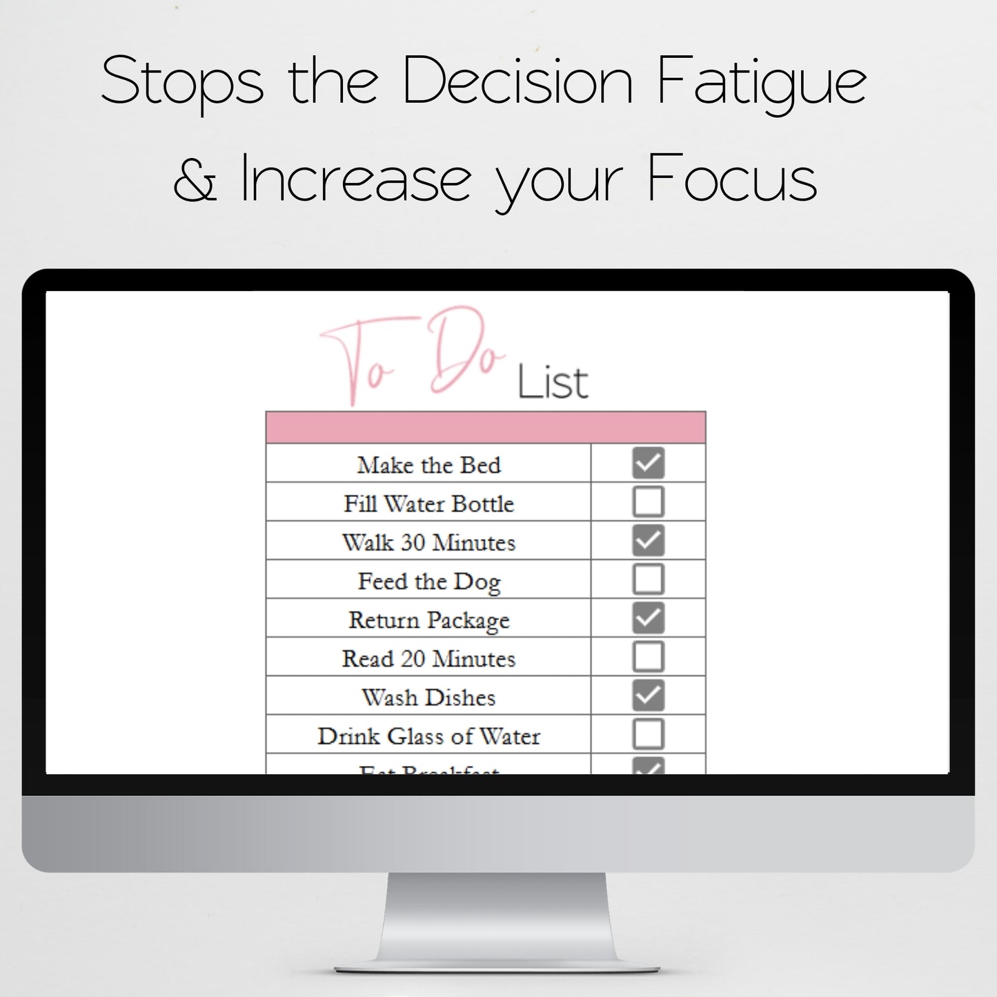 Simple To Do List Spreadsheet Template | Brain Dump & Task Tracker - Simplify for Increased Productivity, Google Sheets & Excel Template