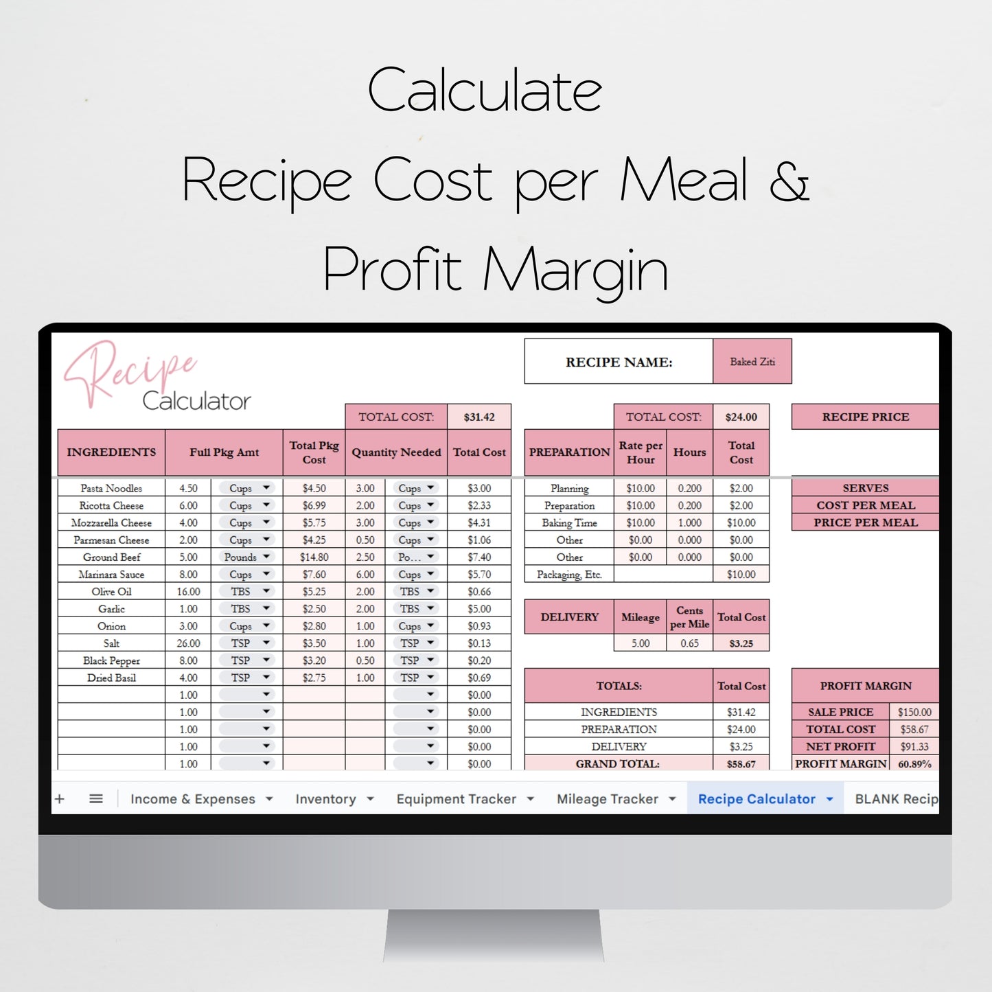 Catering Business Planner Template Bundle Google Sheet and Excel Spreadsheet